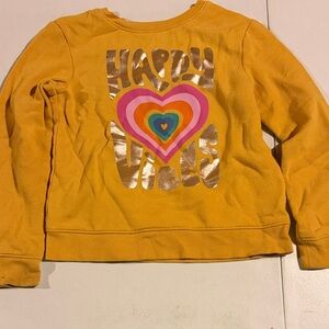 jumping beans Mustard Yellow Sweatshirt with Rainbow Heart Graphic